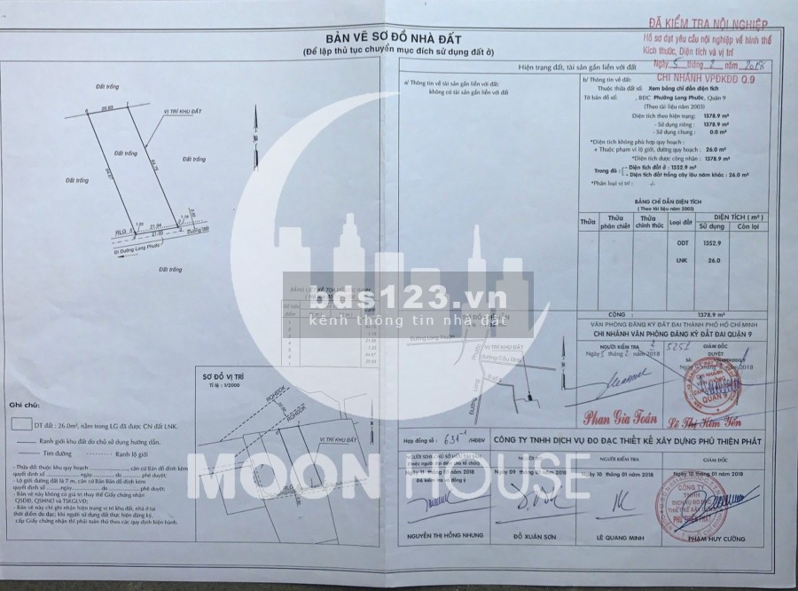 Diện tích sử dụng 2757.7m2 Đất xây dựng mới phường Long Phước giá bán 54 tỷ