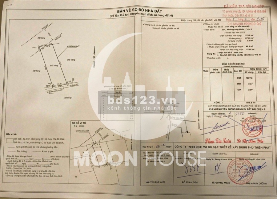 Diện tích sử dụng 2757.7m2 Đất xây dựng mới phường Long Phước giá bán 54 tỷ
