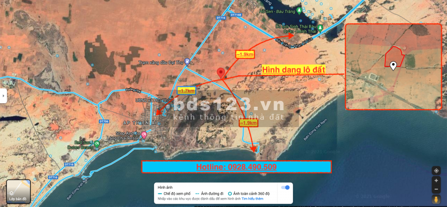 Bán gấp lô đất gần biển diện tích 8651m2, sổ sẵn, sang tên công chứng ngay
