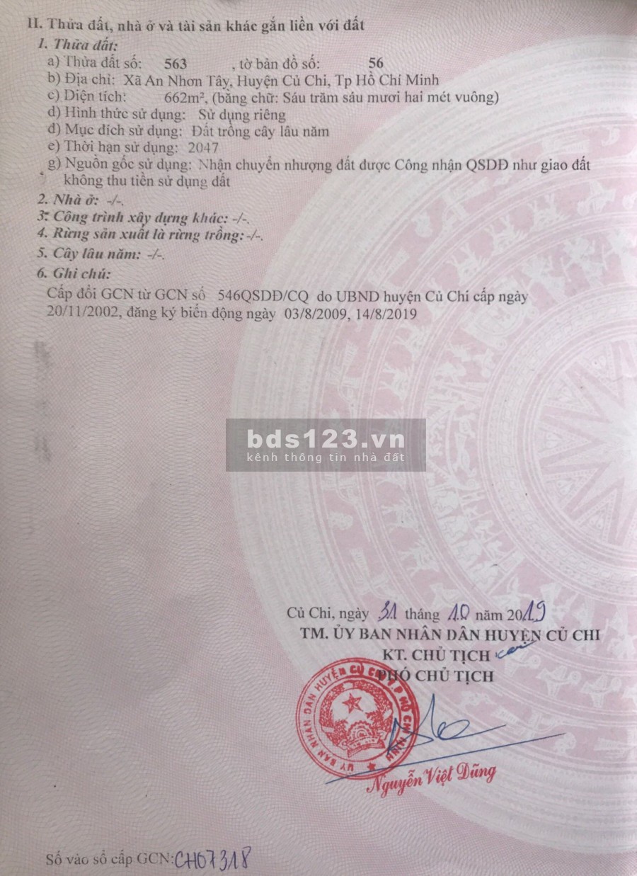 Mặt tiền Tăng Thị Hội xã An Nhơn Tây cách TL7 150m đường thông khu dân cư đăng ký thổ cư