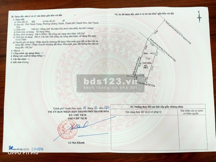 Bán lô đất tại khu " tam giác vàng" thuộc trục đại lộ Võ Nguyên Giáp