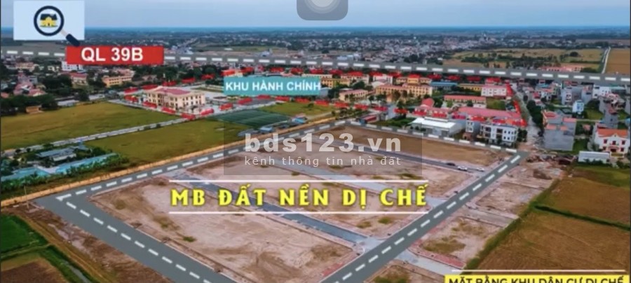 Cần bán đất nền khu dân cư Dị Chế, Tiên Lữ, Hưng Yên, giá bán 1.6 tỷ, sổ sẵn