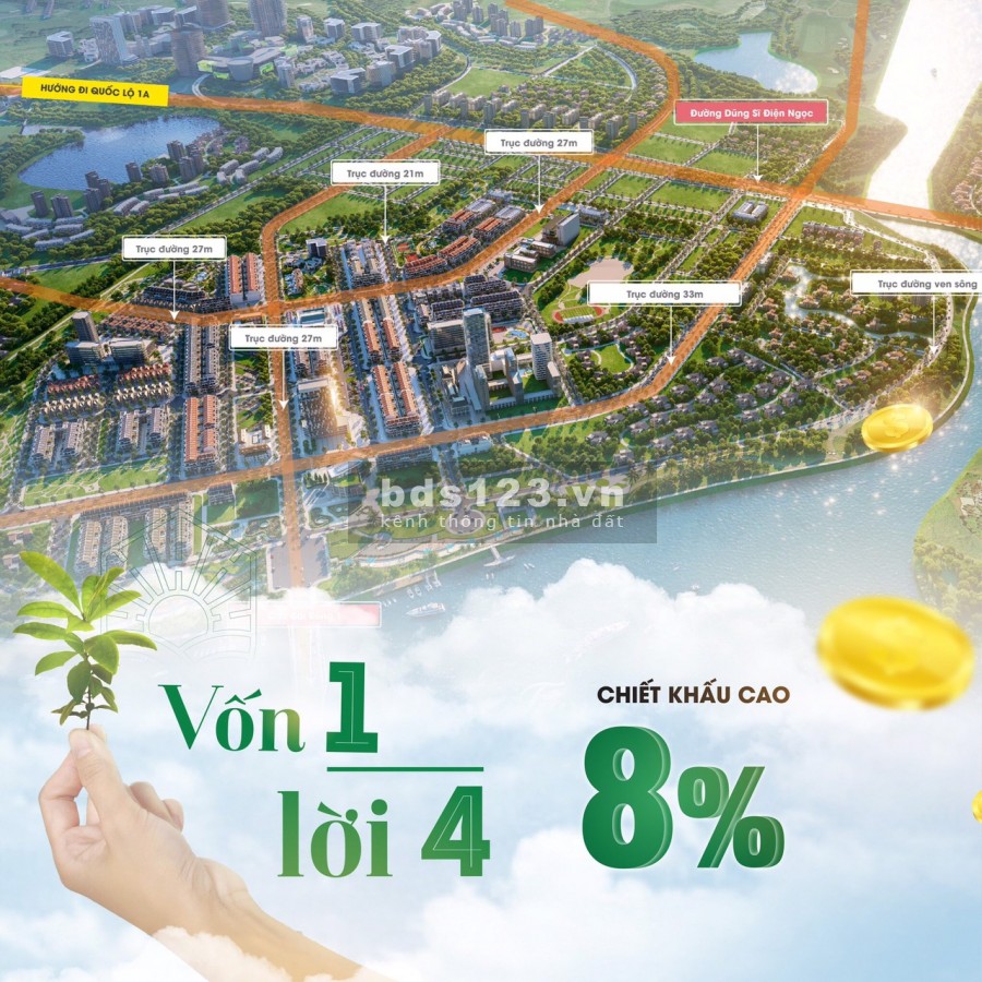 Khu đô thị mới trực diện view sông Cổ Cò giá chỉ 1,9 tỷ thanh toán 45% tái đầu tư