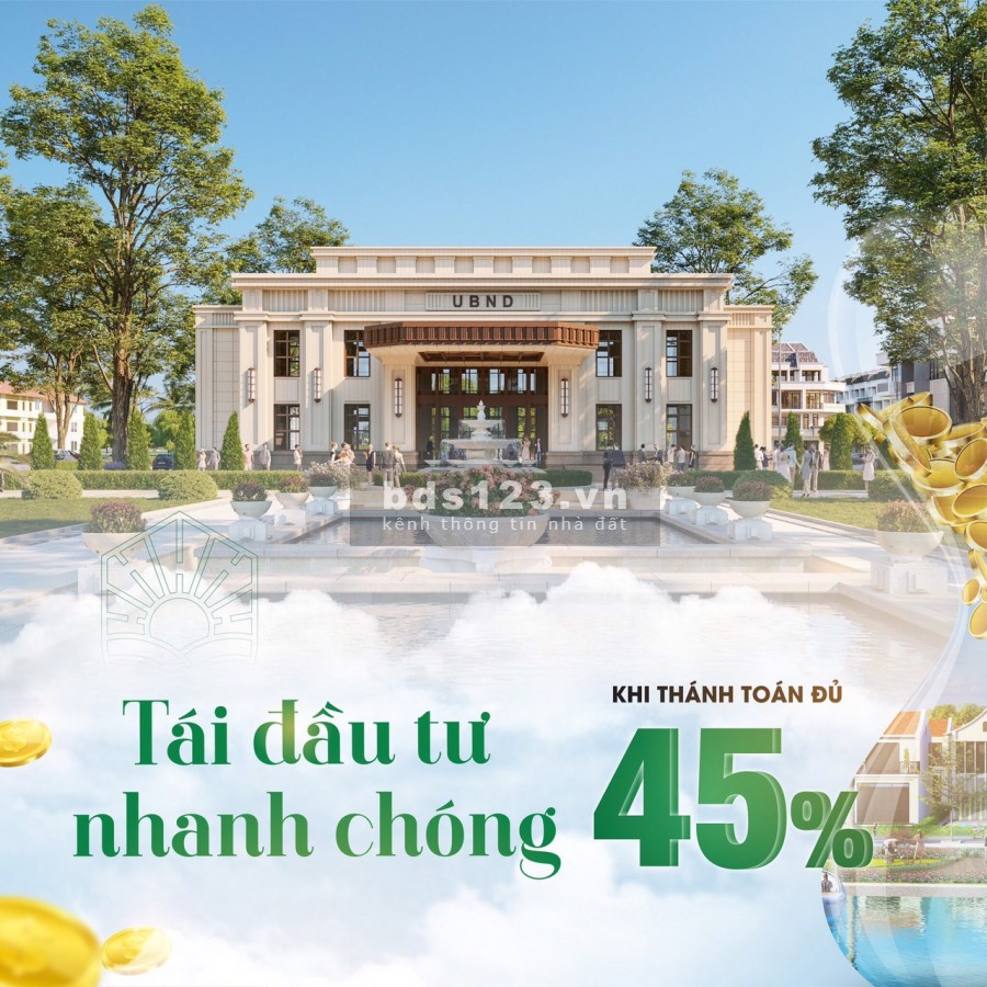 Khu đô thị mới trực diện view sông Cổ Cò giá chỉ 1,9 tỷ thanh toán 45% tái đầu tư