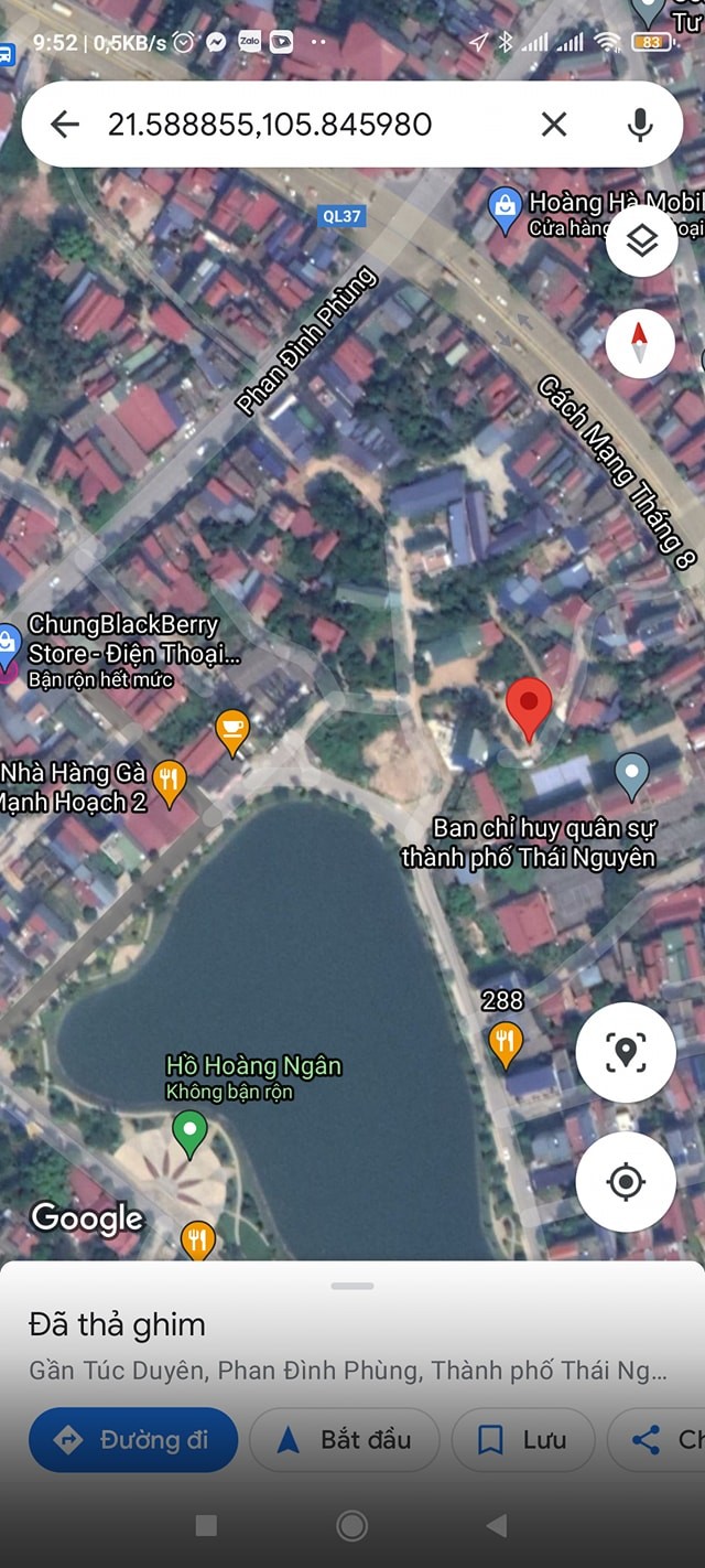 Bán lô đất 112m hồ Hoàng Ngân, p Phan Đình Phùng, tp Thái Nguyên xây nhà cực đẹp