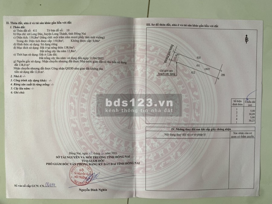 Bán Lô Đất 150m2 - SHR, Gần KCN Long Đức, Long Thành