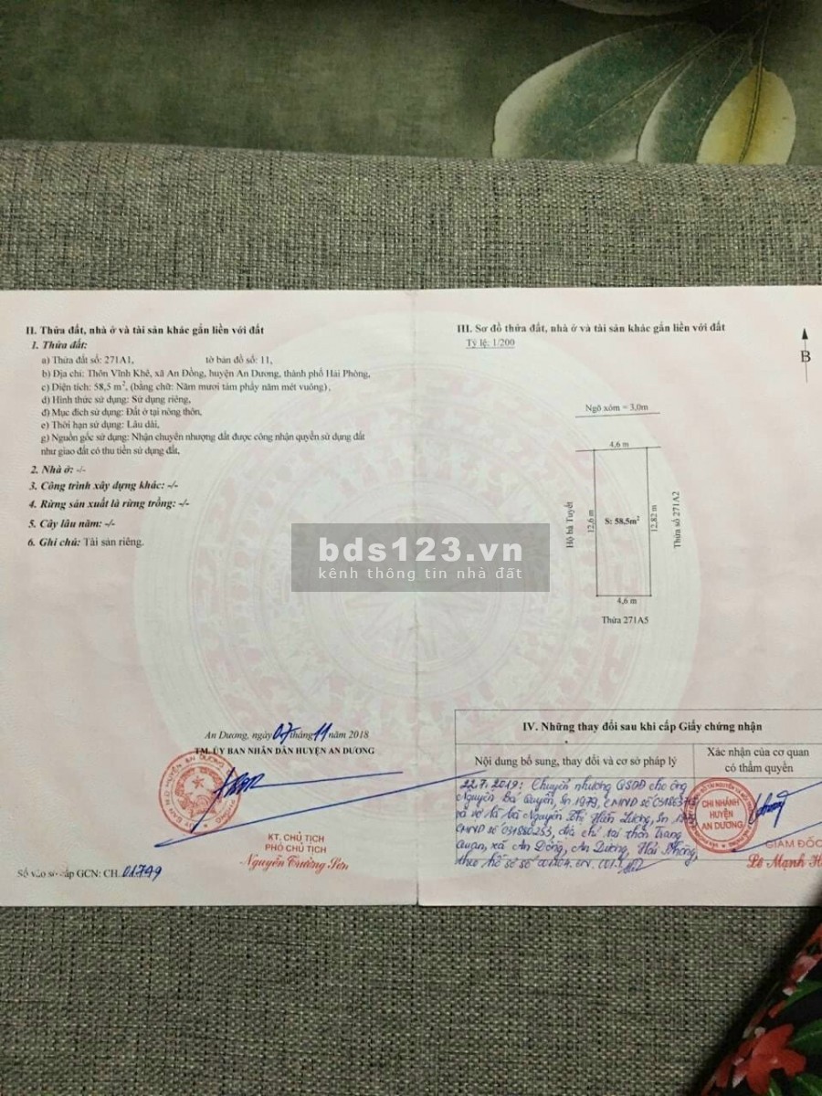 Bán lô đất đường Khách Sạn Nam Phong, Vĩnh Khê, An Hải Phòng, lô đất vuông vắn