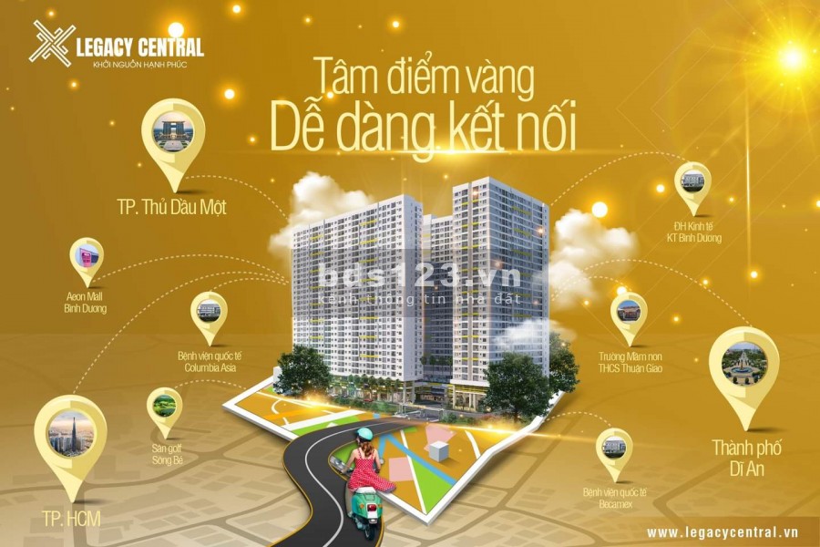 Legacy Central căn hộ Thuân An với giá chỉ từ 900tr, hỗ trợ vay vốn 75% trong 25 năm