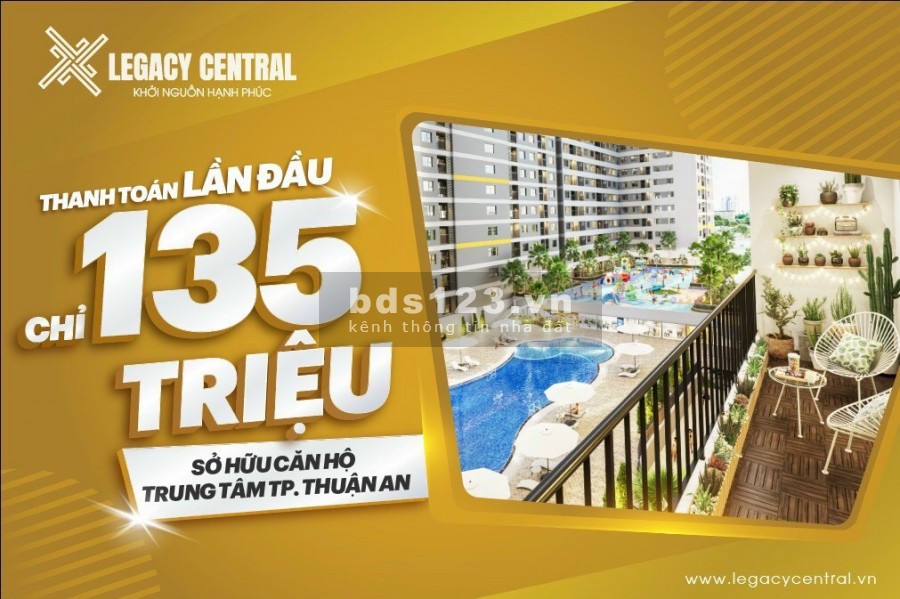Căn hộ cho Vợ Chồng Trẻ thanh toán 2 đợt 135 triệu trả góp từ 5-7 triệu/tháng tại Thuận An-BD