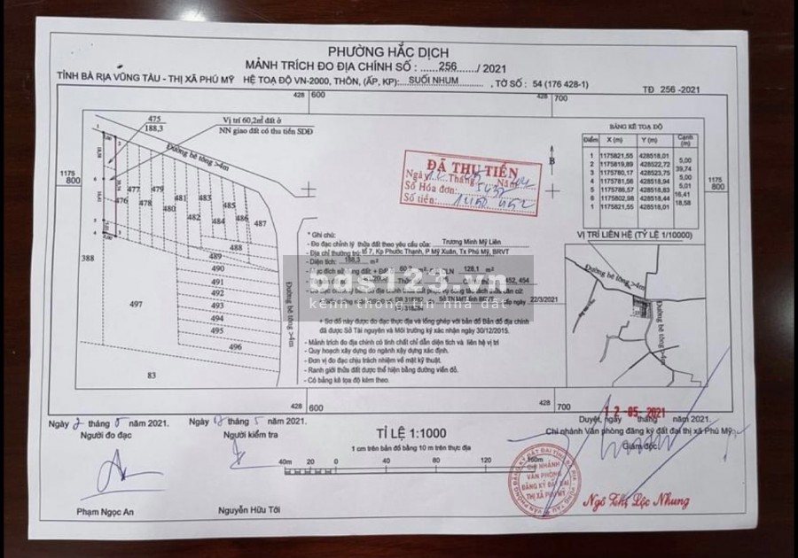 Đầu tư mùa dịch đất nền có sổ tại khu phố Suối Nhum phường Hắc Dịch TX Phú Mỹ BRVT