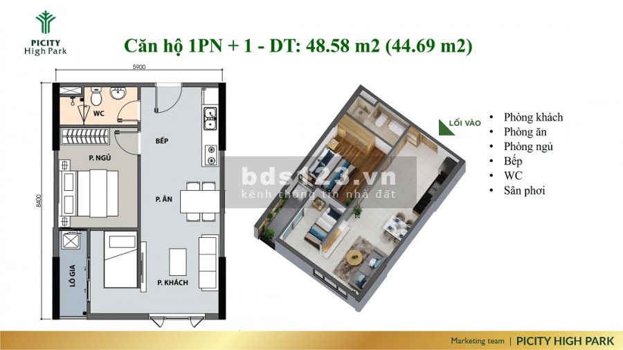 Căn hộ 1PN giá cực tốt, ngay trung tâm hành chính Quận 12, sổ hồng vĩnh viễn, lhcc