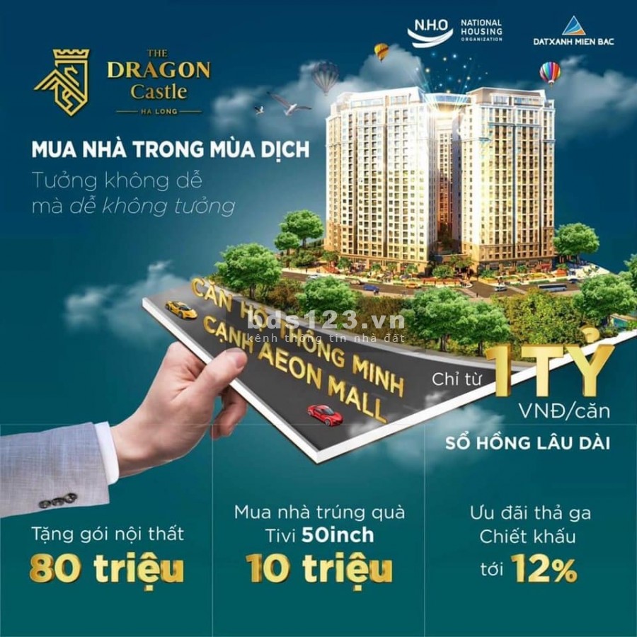 Ưu đãi cực lớn tại chung cư The dragon Castle Hạ Long, lh 0836383963, miễn phí quản lý 2 năm đầu