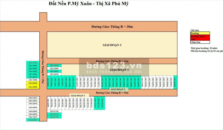 Bán đất thổ cư Mỹ xuân, chỉ 12tr/m2 ,Mặt tiền đường 15m TT TX Phú mỹ
