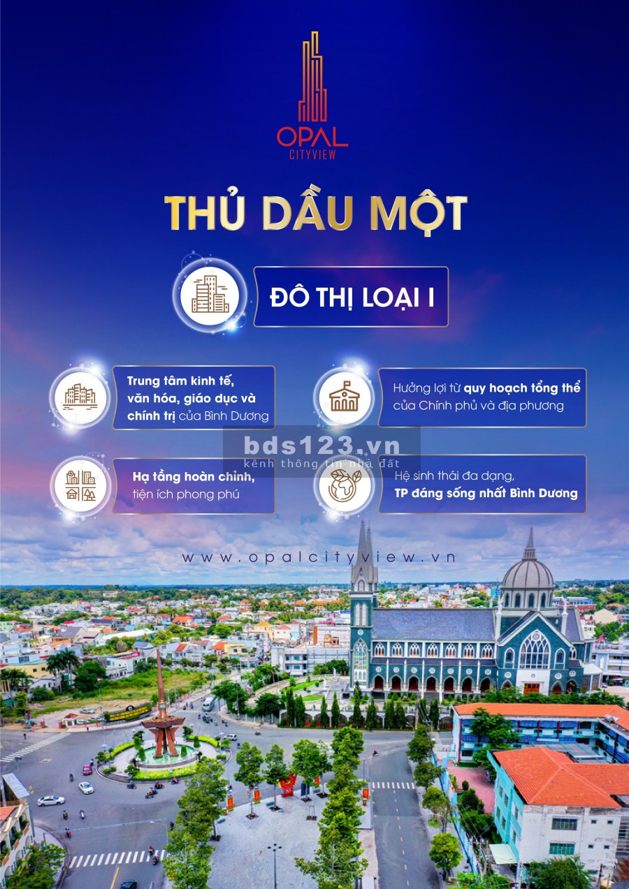 Căn hộ cao cấp Opal Cityview Thủ Dầu Một giá gốc Chủ Đầu tư Đất Xanh, vay ngân hàng 75%