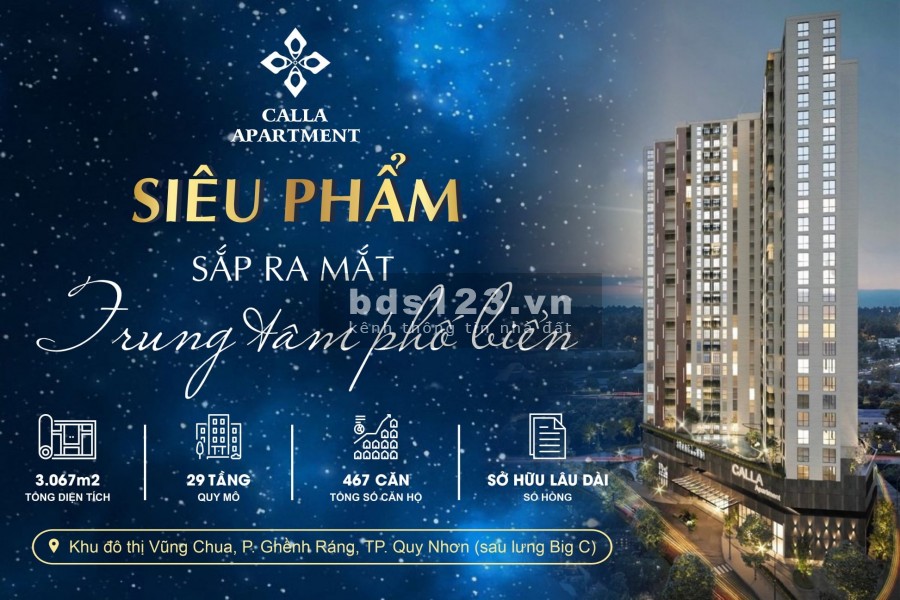 Kim Cúc sắp ra mắt căn hộ Calla Apartment Quy Nhơn gần BigC tiện ích nội khu đẳng cấp