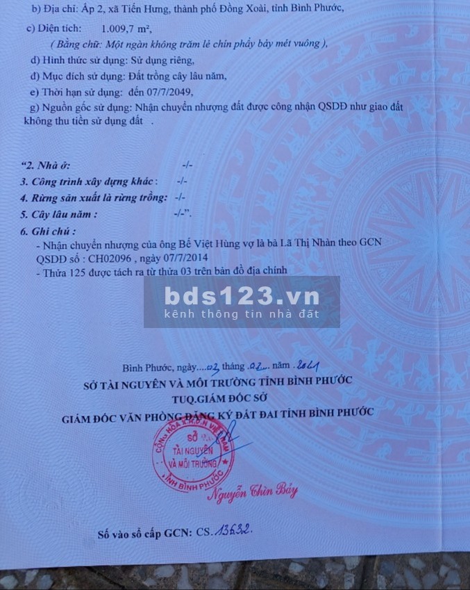 Cần bán lô đất sổ sẵn chính chủ 680 triệu/1000n2 ngay khu nhà máy đang hoạt động dân cư đông đúc