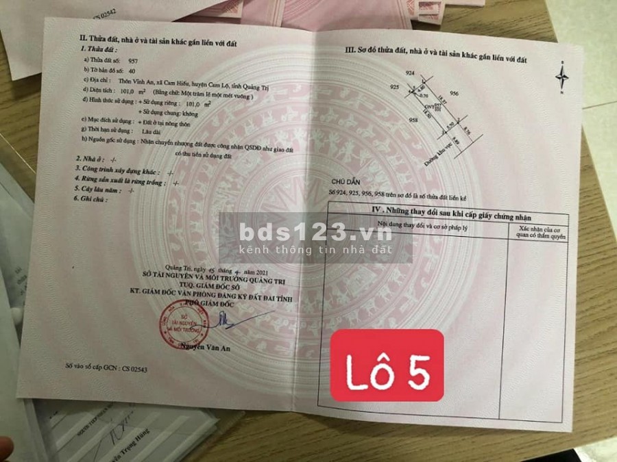 Hàng hiếm chủ quyết định ra lò 2 lô liền kề kiệt Quốc Lộ 9, Cam Lộ, sổ chính chủ bao sang tên