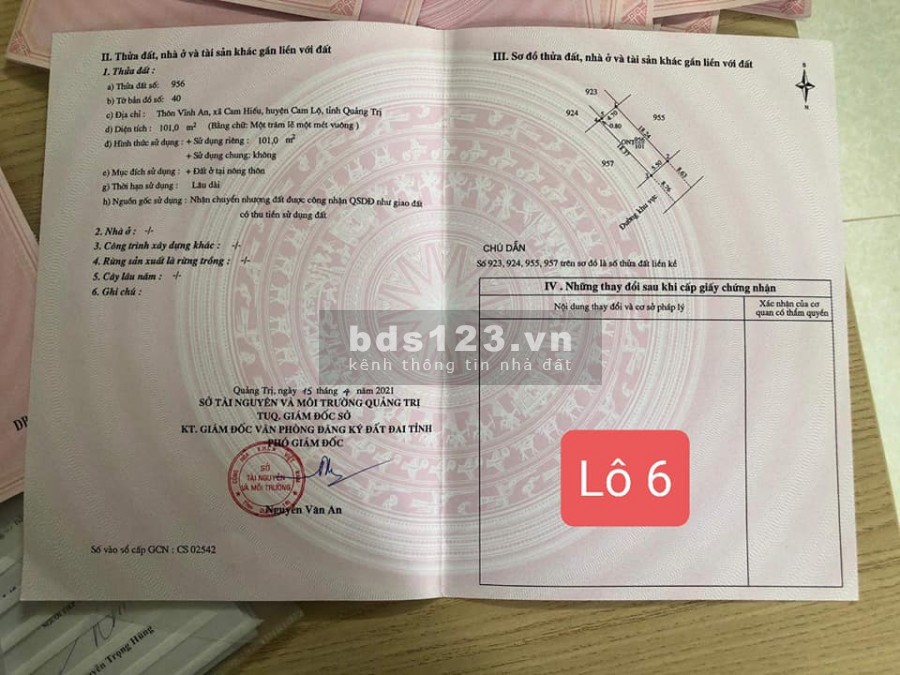 Hàng hiếm chủ quyết định ra lò 2 lô liền kề kiệt Quốc Lộ 9, Cam Lộ, sổ chính chủ bao sang tên