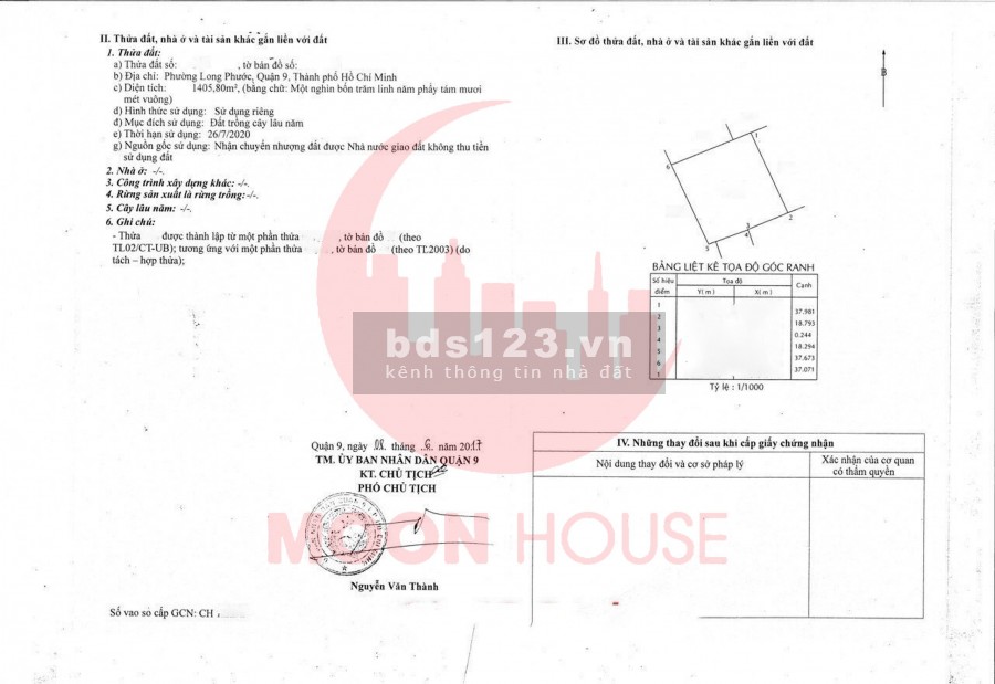 Bán đất diện tích 2829.1m2 chỉ 10.2tr/m2 đất phường Long Phước Thành phố Thủ Đức