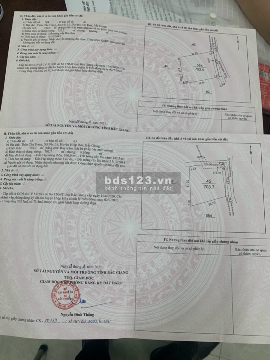 Bán đất rộng Danh Thắng, Hiệp Hòa, Bắc Giang, dt 1200m2 giá 1 tỷ xxx, ô tô 30 chỗ qua đất