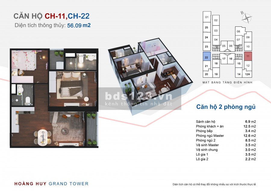 Hoàng Huy Grand Tower chung cư cao cấp số 1 Hải Phòng, chiết khấu 6% và tặng 1 cây vàng SJC