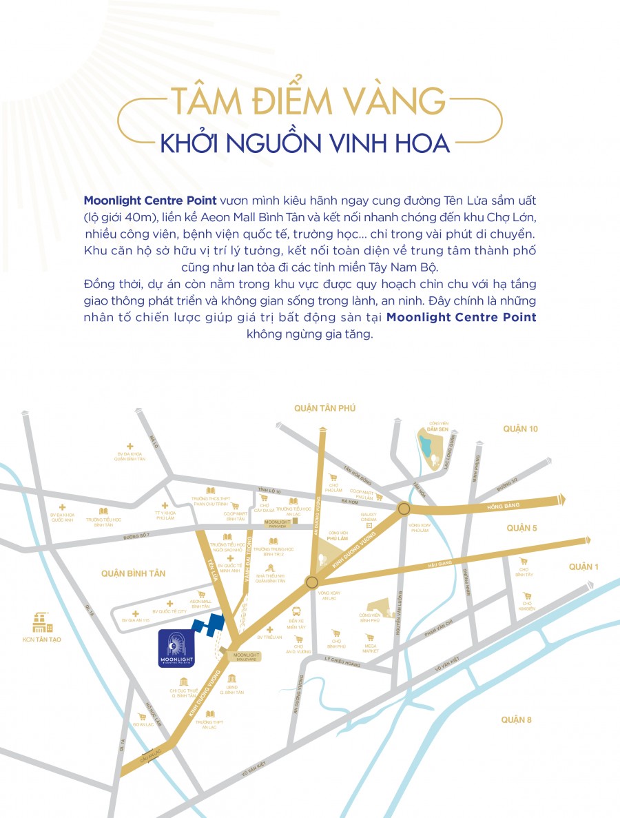 MoonLight Centre Point căn hộ cao cấp Trung Tâm Quận Bình Tân, Giá chỉ 1,9 Tỷ/Căn