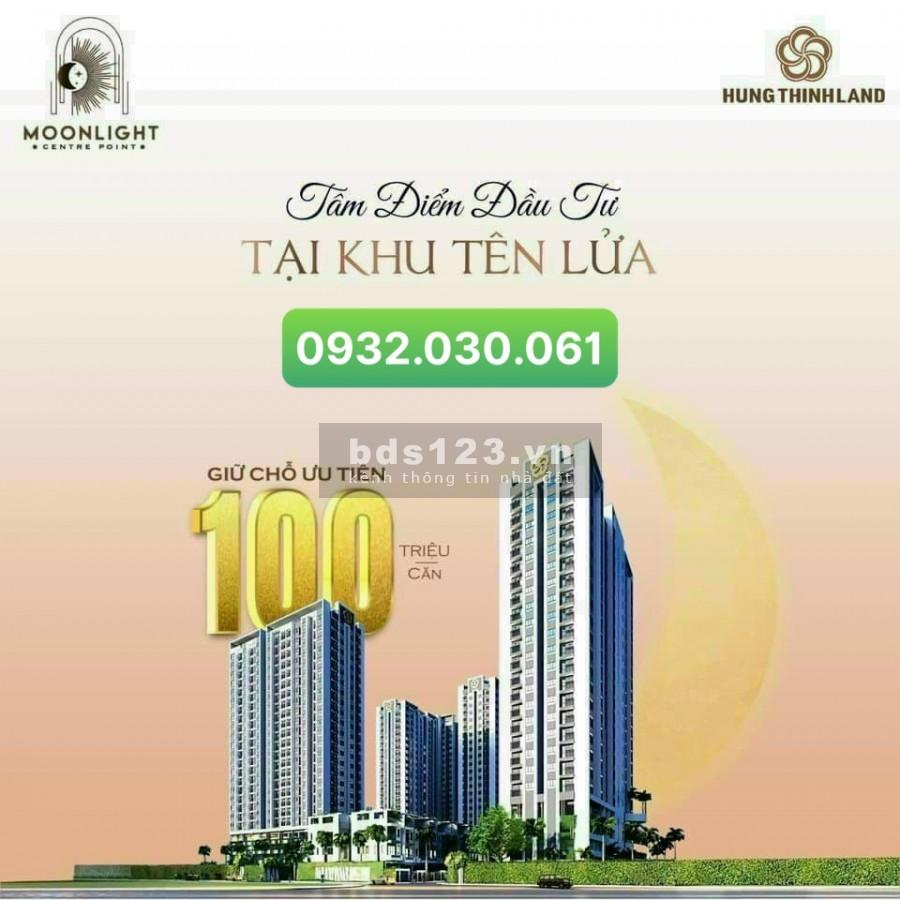 Căn hộ Moonlight Center Point mặt tiền Tên Lửa, ngay Aeon Mall Bình Tân chỉ 55tr/m2 0932030061