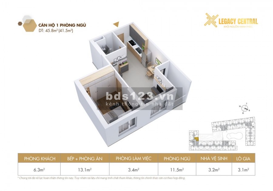 Legacy central Chỉ cần thanh toán 25% ngân hàng hỗ trợ cho vay 75%, thời hạn đến 25 năm.