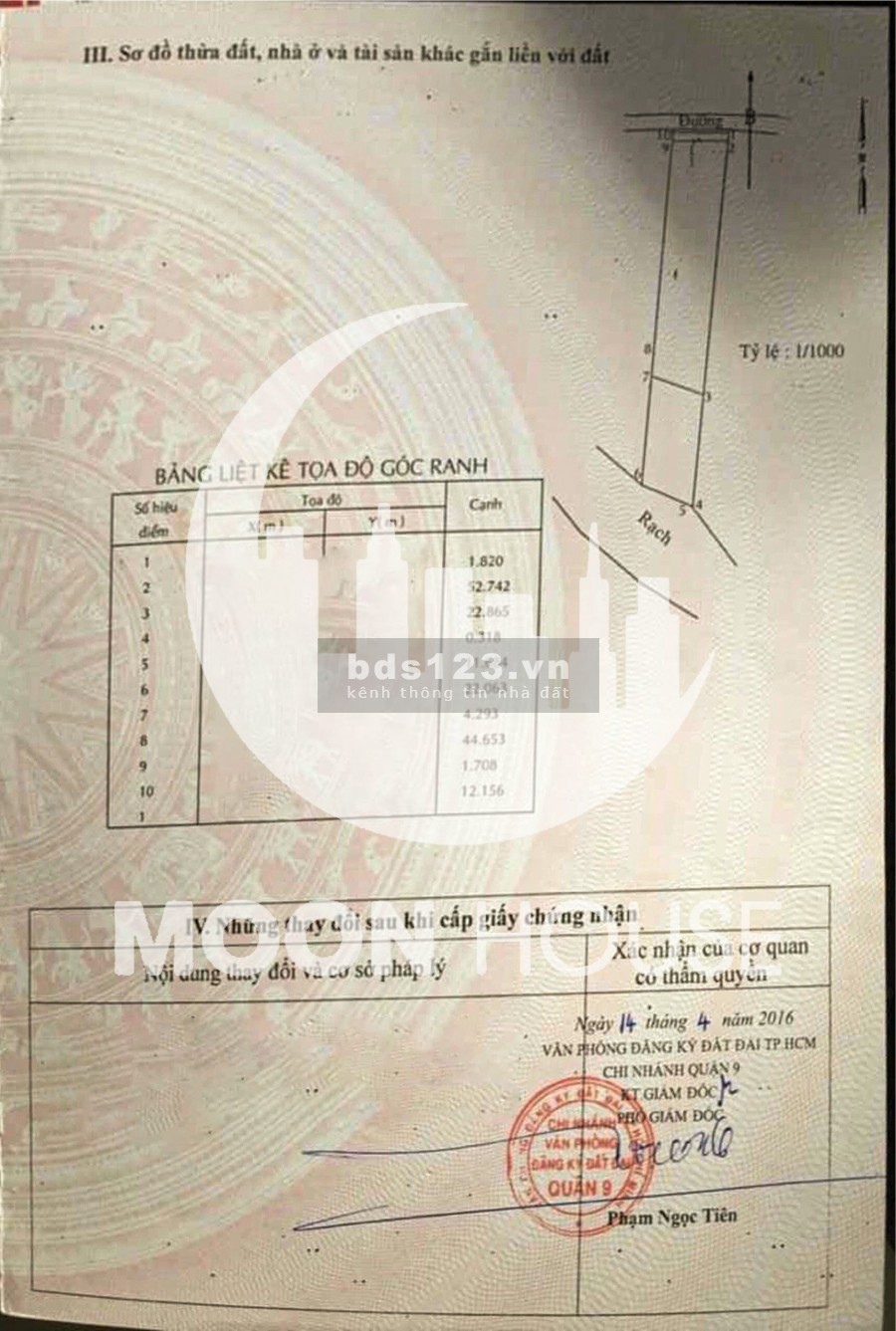 Diện tích 879m2 đất mặt tiền đường 8 Long Phước Thủ Đức lh 0907016378 Mr.Thông
