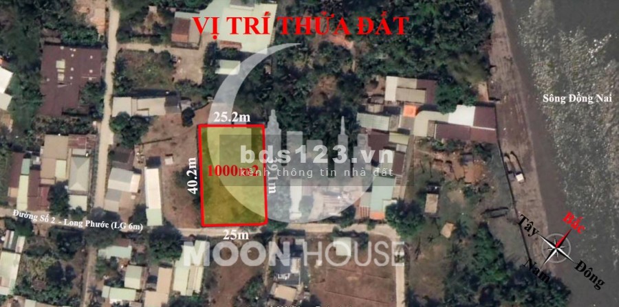 1000m2 đất ở hiện hữu mặt tiền đường số 2 Long Phước giá tốt LH 0907016378