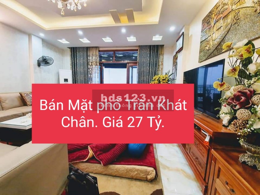 Bán mặt phố Trần Khát Chân, vỉa hè kinh doanh mặt tiền 8m dt 98m2 giá bán 27 tỷ, sổ chính chủ