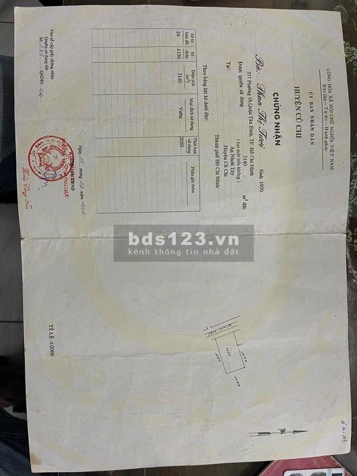 Chính chủ cần bán gấp đất vườn có thổ cư 1/ Tỉnh Lộ 7 vào 300m cách chợ lô 6 600m An Nhơn