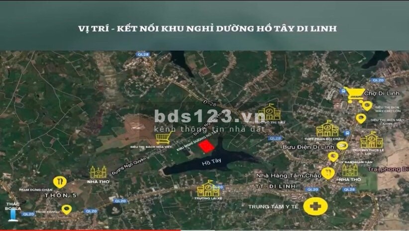 Bán nền view Hồ Tây Di Linh Lâm Đồng biệt thự mini, giá triệu 9 triệu/m2, pháp lí đủ