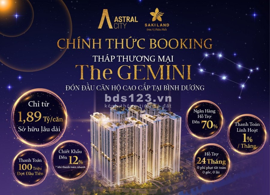 Dự án căn hộ cao cấp Aatral City Bình Dương, tiện ích đầy đủ, gia bán 1.89 tỷ, sổ sẵn