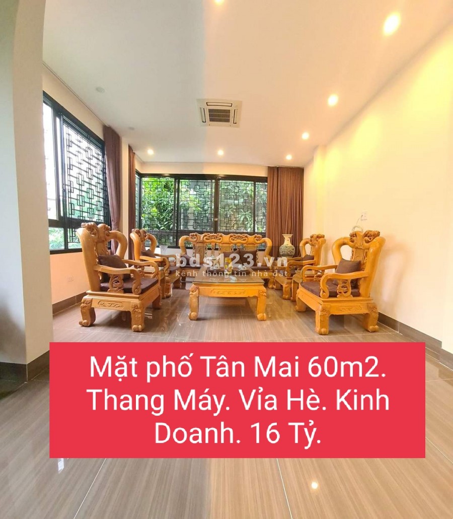 Bán nhà mặt phố Tân Mai, thang máy vỉa hè kinh doanh diện tích 60m2 giá bán 16 tỷ