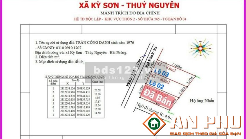 Chuyển nhượng lô đất giá rẻ tại Kỳ Sơn, Thuỷ Nguyên, Hải Phòng giá rẻ hơn thị trường rất nhiều