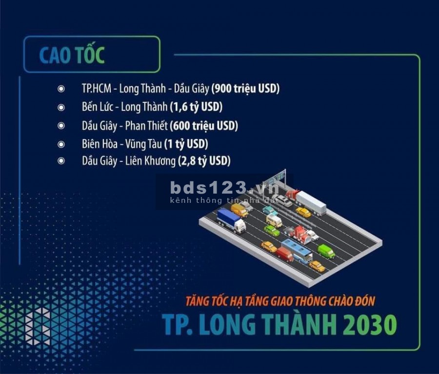 Nhà nước đầu tư 5 tuyến đường cao tốc kết nối sân bay Long Thành, giá bán 1.8 tỷ