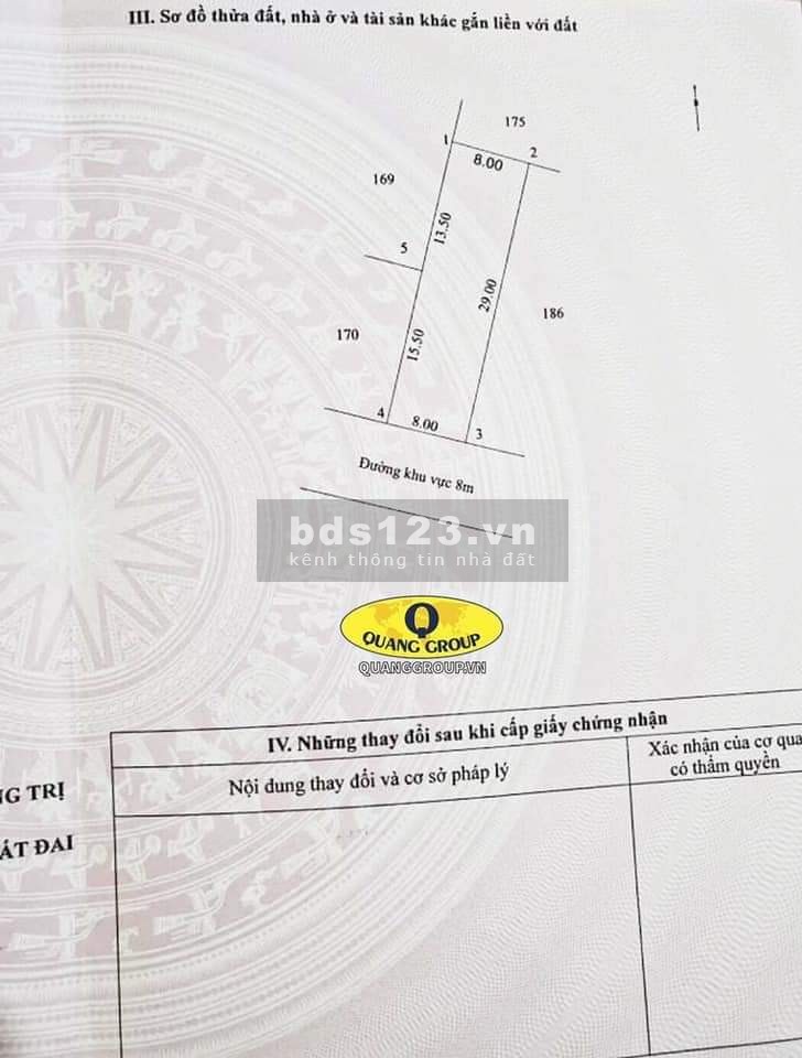 Cần bán đất Vĩnh Hòa Vĩnh Linh pháp lí chuẩn, sang tên ngay, 100% đất ở, vị trí đẹp