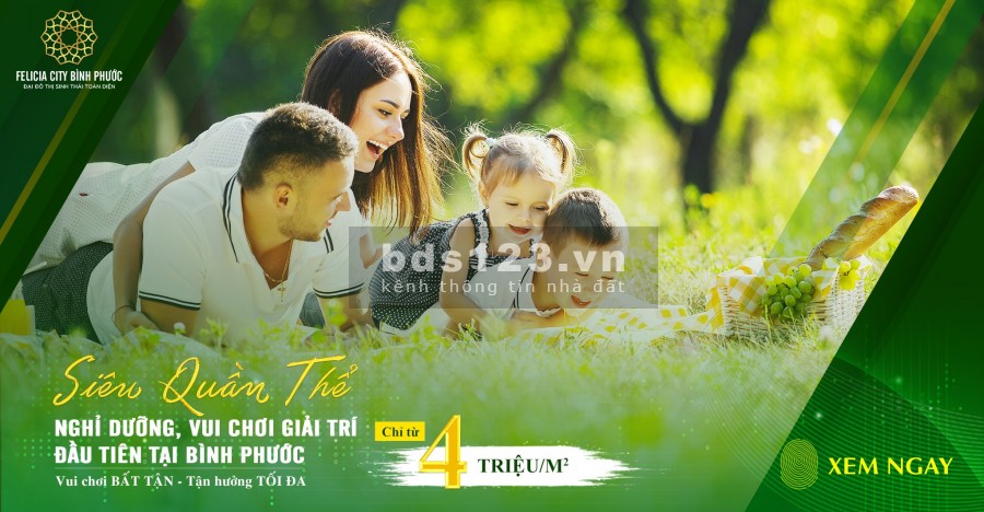 Felicia City Bình Phước Đại đô thị Sinh Thái Toàn Diện, tiện ích đủ, giá bán 4 triệu/m2