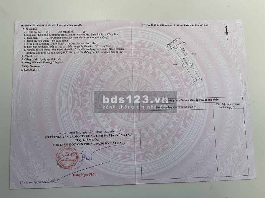 Bán đất 2 lô góc đường Hắc Dịch khu phố 3, Hắc Dịch, thị xã Phú Mỹ, liên hệ 0902514989