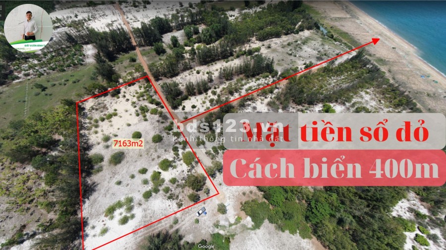 Đất ven biển Hòa Thắng, diện tích sử dụng 7163m2 mặt biển, mặt tiền đường lớn, lhcc
