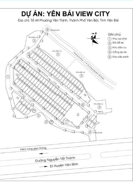Đất phân lô mặt đường Nguyễn Tất Thành, Yên Bái, chỉ từ 400 triệu/lô dt 100m2, mặt tiền 5m