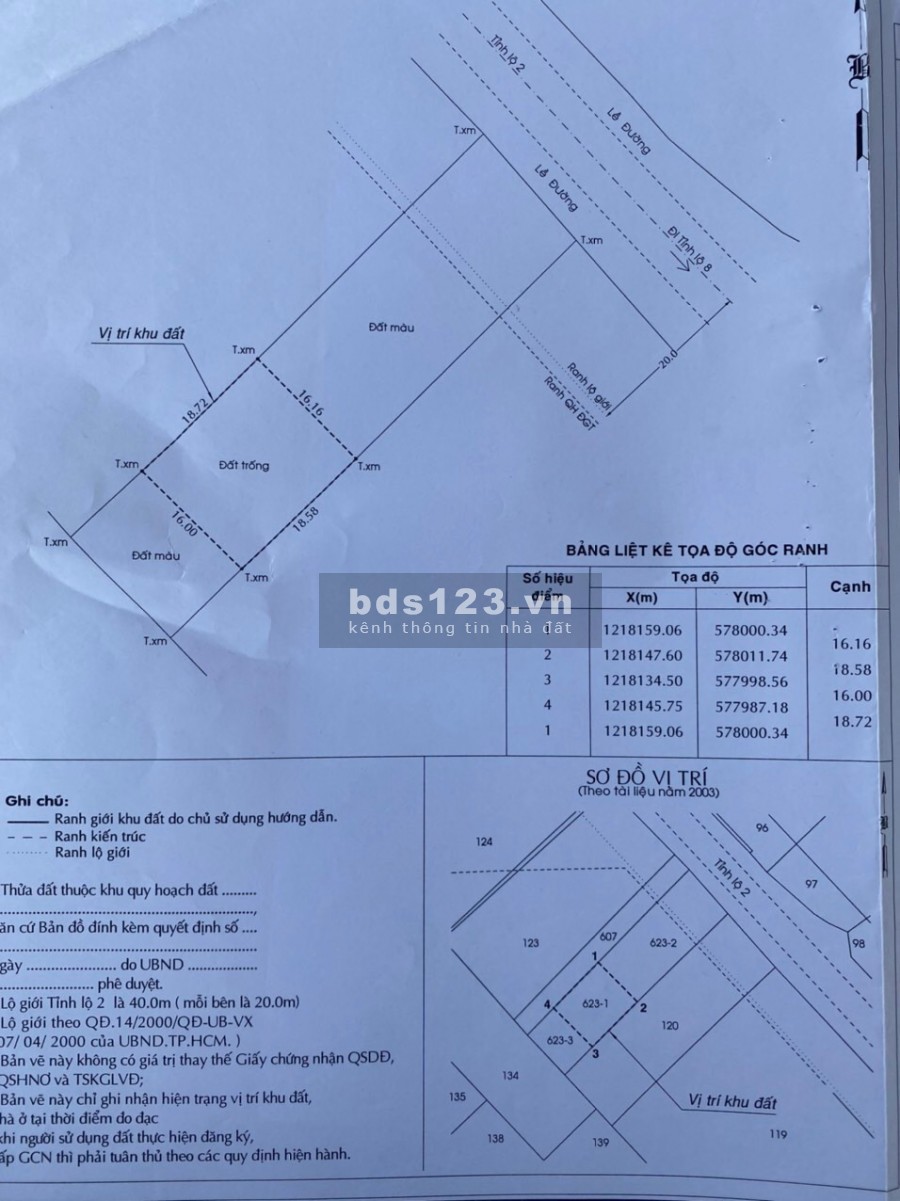 Cần bán gấp đất mặt tiền Tỉnh Lộ 2 xã Trung Lập Hạ gần ngã tư xóm mới