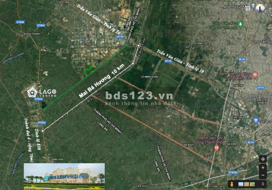 Đất nền đã sổ đỏ 5x14m Lago Centro Bến Lức giá 340tr ngân hàng hỗ trợ 70%