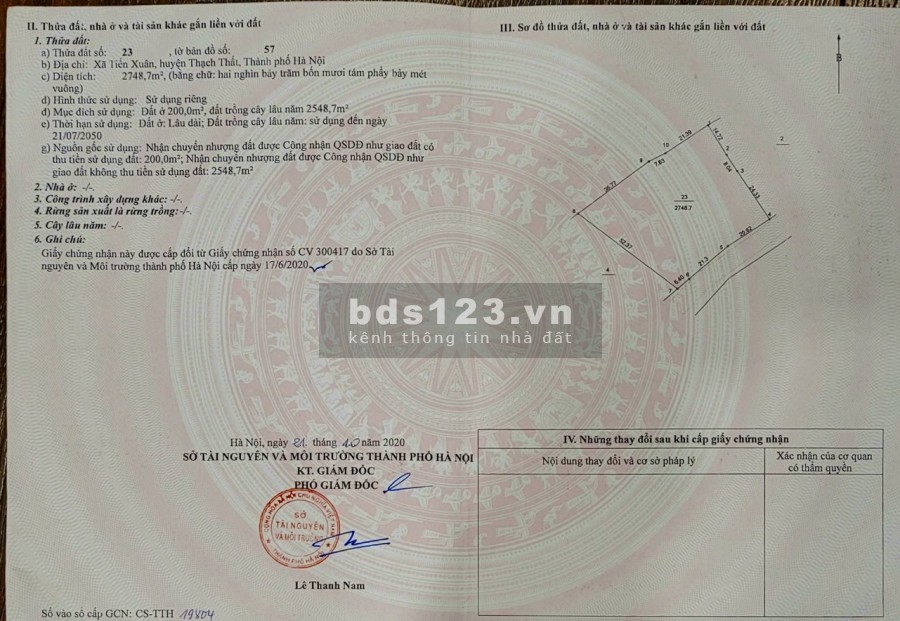 Bán đất mặt đường Bãi Dài, Tiến Xuân, đất nở hậu phát tài 2800m2, pháp lí đủ