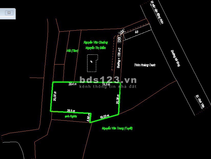 Bán đất Hoàng Oanh, Hương Sơn, Bình Xuyên, Dt 720m2(150m2 thổ cư). LH: 0988758886