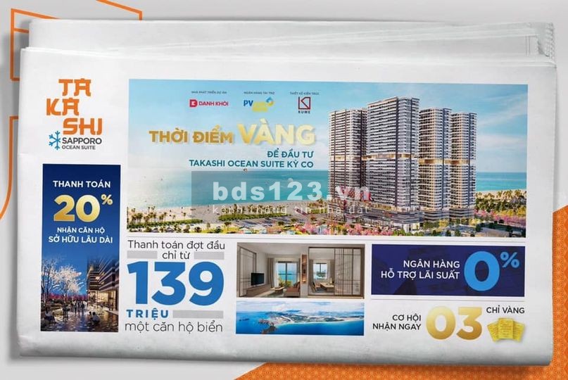 Thanh toán 20% – Nhận ngay căn hộ Takashi ven biển Quy Nhơn, giá bán 1.39 tỷ, lhcc