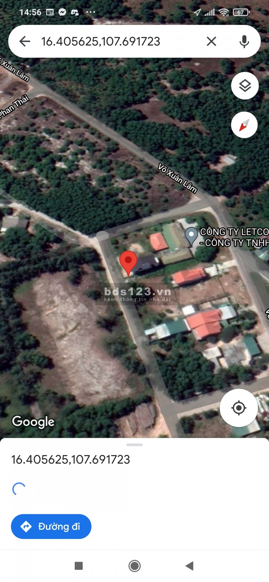 Bán đất KQH Võ Xuân Lâm, gần sân bay Phú Bài Thủy Lương, thị xã Hương Thủy, Huế