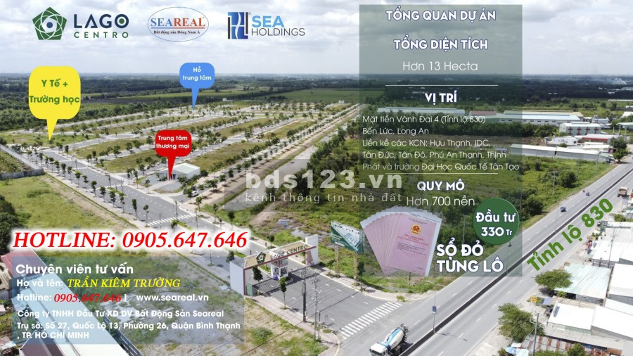 Bán đất ở liền kế Bến Lức Đường Vành Đai 4 dt 83,2m2 lộ giới 12m giá 370 triệu ngân hàng cho vay 70%
