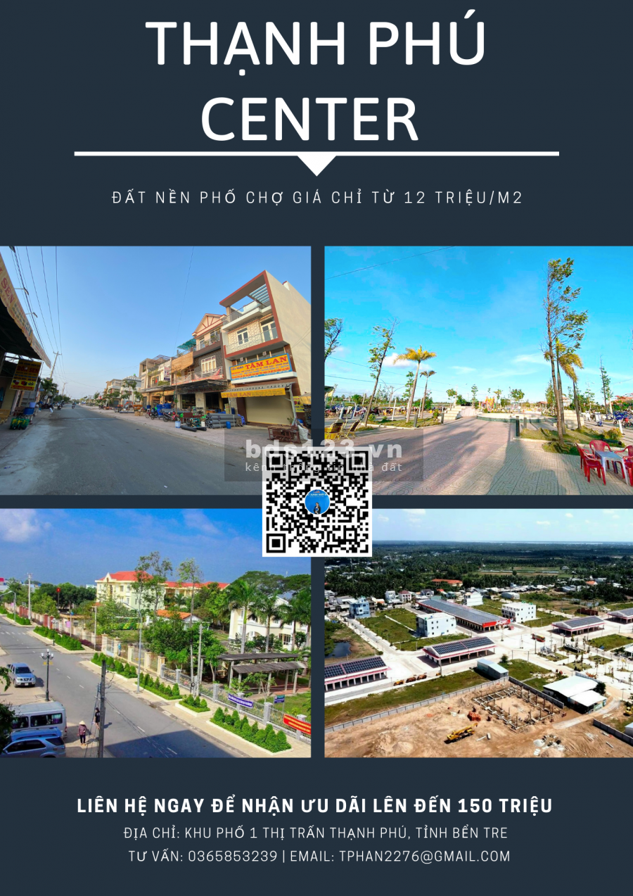 Bán đất nền chợ mới Thạnh Phú chỉ 50 triệu nhận cọc ngay, nhiều ưu đãi khi mùa dịch